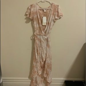 Pink Blush Long Wrap dress